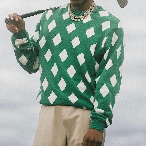 Bogey Boys by Macklemore Diamond Rhombus Golf Jumper Sweater, Size S, NWT - Picture 2 of 12